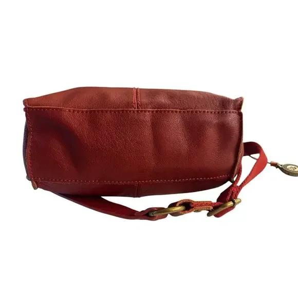 The Sak Silverlake Red Leather Crossbody Shoulder Bag Studs Boho Moto Fob Charm - Picture 8 of 16